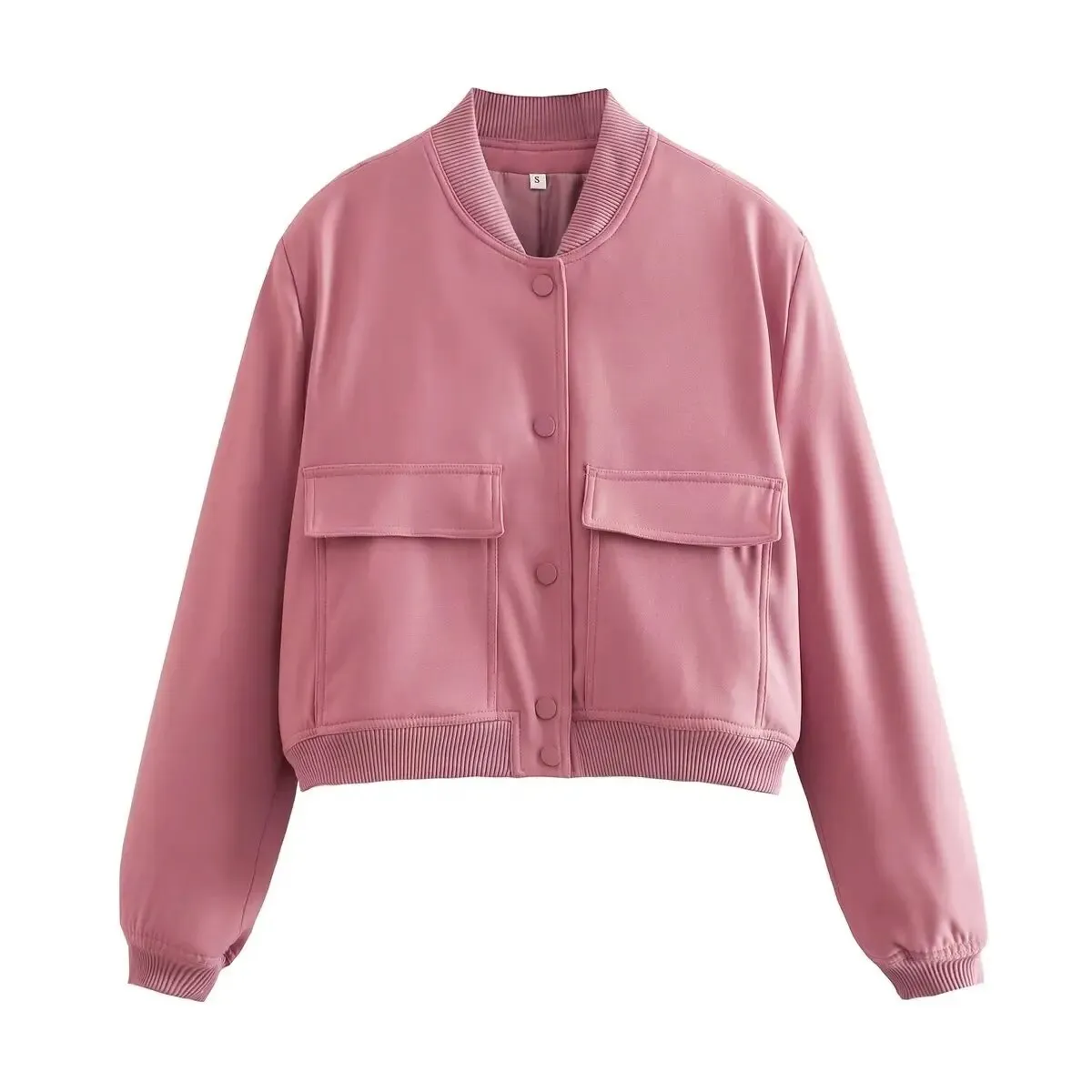 Woman Bomber Jackets for Women 2023 Chic Coats Female Casual Single-breasted with Pockets Jacket New Outerwear Tops