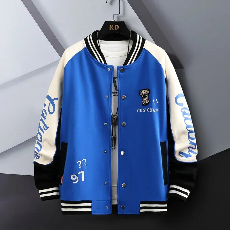 Xituodai Hip Hop Casual Baseball Coat Slim Fit Unisex Baseball Uniform Bomber Jackets For Men's Youth Trend College Wear Autumn