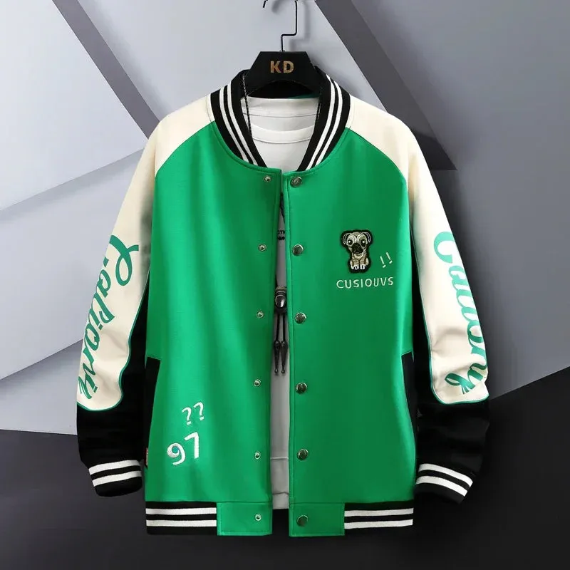 Xituodai Hip Hop Casual Baseball Coat Slim Fit Unisex Baseball Uniform Bomber Jackets For Men's Youth Trend College Wear Autumn