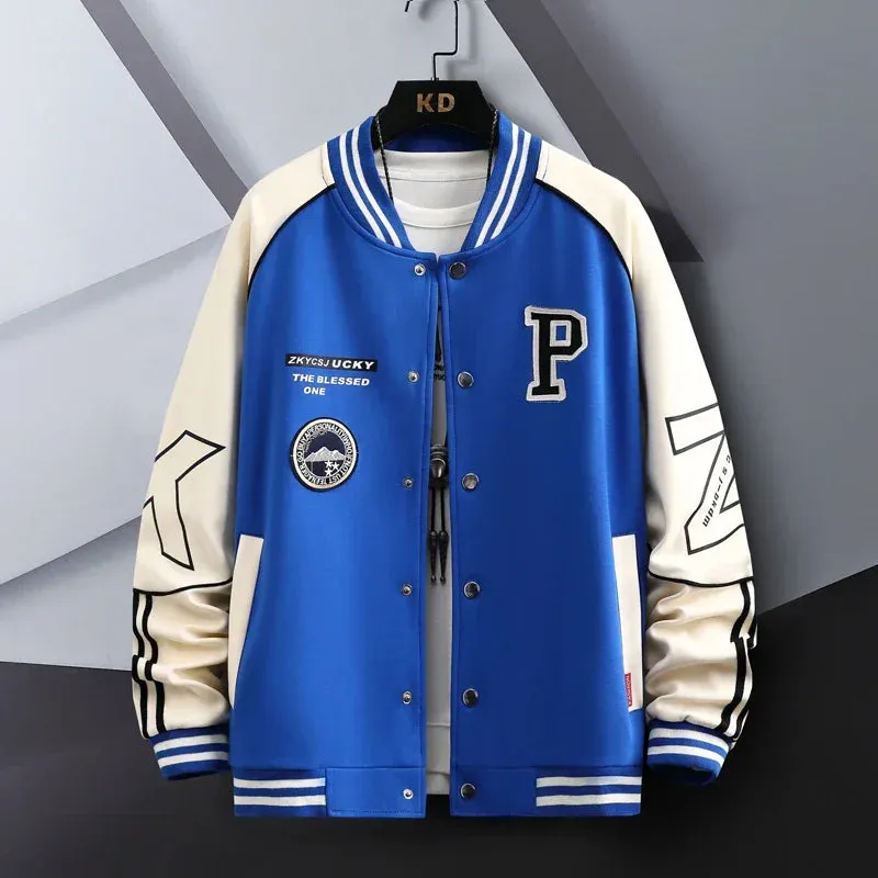 Xituodai Hip Hop Casual Baseball Coat Slim Fit Unisex Baseball Uniform Bomber Jackets For Men's Youth Trend College Wear Autumn