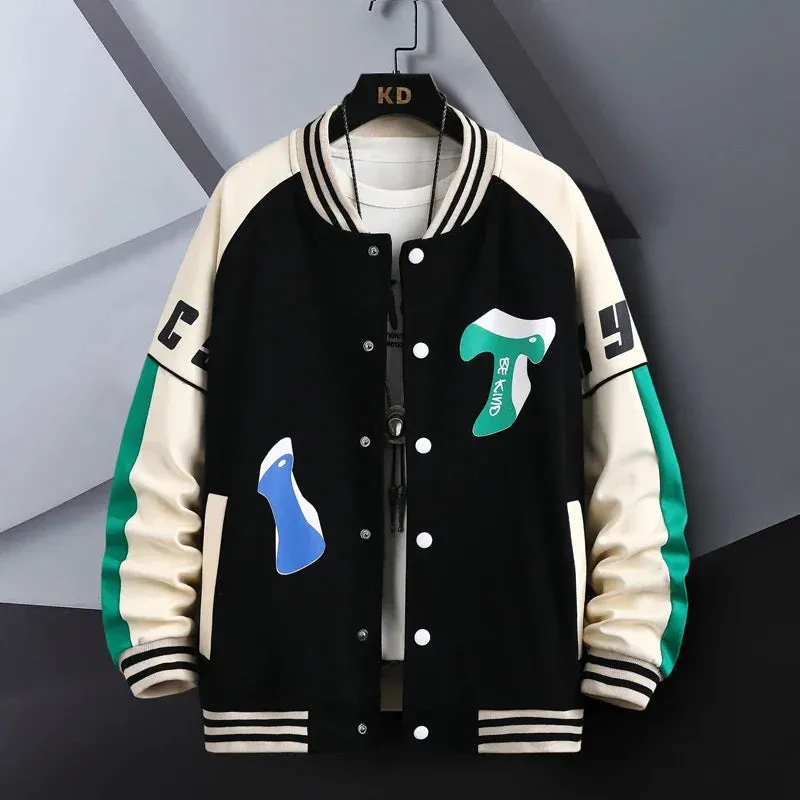 Xituodai Hip Hop Casual Baseball Coat Slim Fit Unisex Baseball Uniform Bomber Jackets For Men's Youth Trend College Wear Autumn