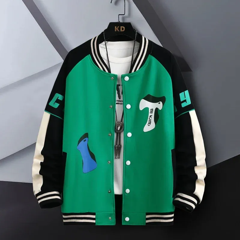 Xituodai Hip Hop Casual Baseball Coat Slim Fit Unisex Baseball Uniform Bomber Jackets For Men's Youth Trend College Wear Autumn