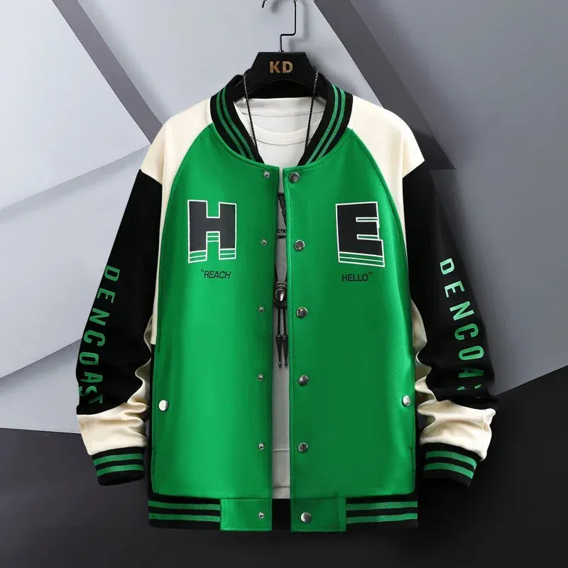 Xituodai Hip Hop Casual Baseball Coat Slim Fit Unisex Baseball Uniform Bomber Jackets For Men's Youth Trend College Wear Autumn